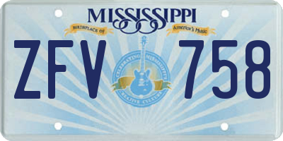 MS license plate ZFV758