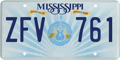 MS license plate ZFV761