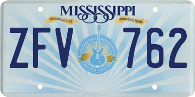 MS license plate ZFV762