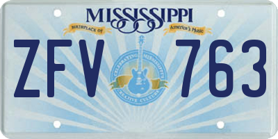 MS license plate ZFV763