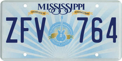 MS license plate ZFV764