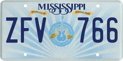 MS license plate ZFV766
