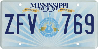 MS license plate ZFV769