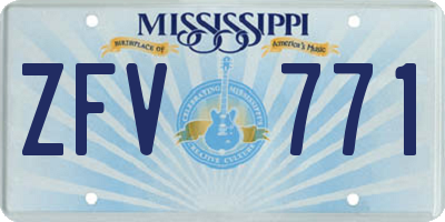 MS license plate ZFV771