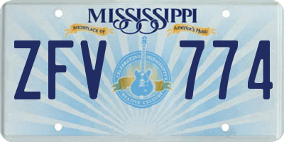MS license plate ZFV774