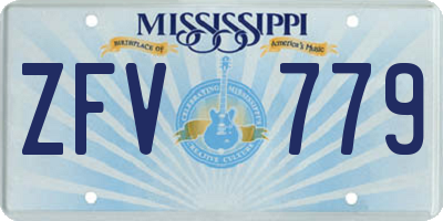 MS license plate ZFV779