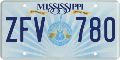 MS license plate ZFV780