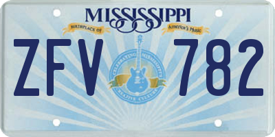 MS license plate ZFV782