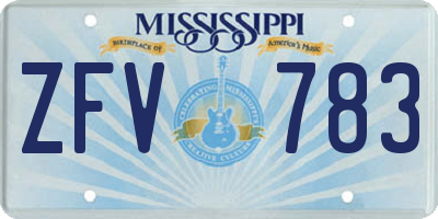 MS license plate ZFV783
