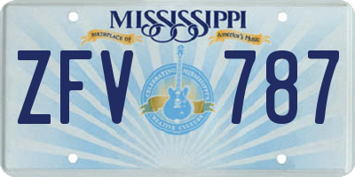 MS license plate ZFV787