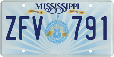 MS license plate ZFV791