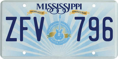 MS license plate ZFV796