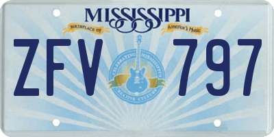 MS license plate ZFV797