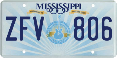 MS license plate ZFV806
