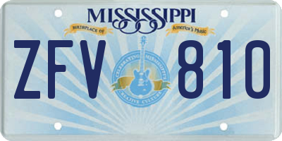 MS license plate ZFV810