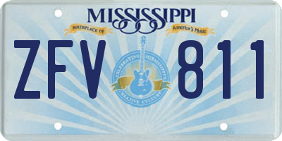MS license plate ZFV811