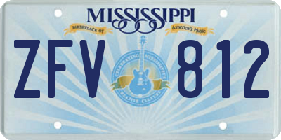 MS license plate ZFV812
