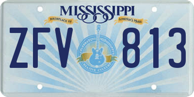 MS license plate ZFV813