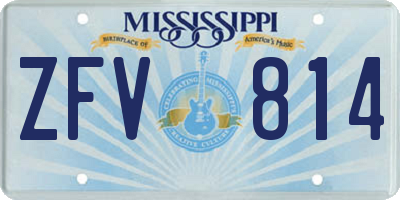 MS license plate ZFV814