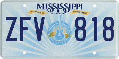 MS license plate ZFV818