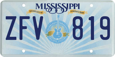 MS license plate ZFV819