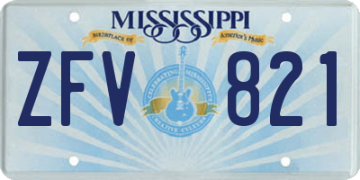 MS license plate ZFV821