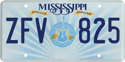 MS license plate ZFV825