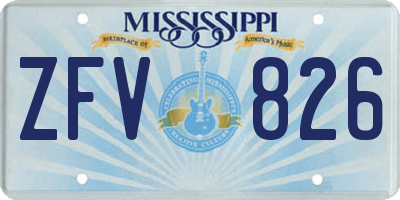 MS license plate ZFV826
