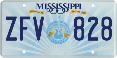MS license plate ZFV828