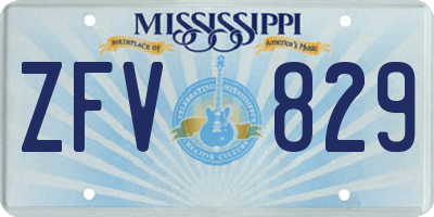 MS license plate ZFV829