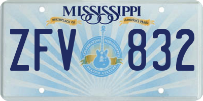 MS license plate ZFV832