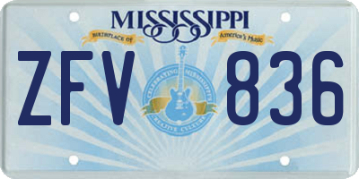 MS license plate ZFV836