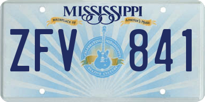 MS license plate ZFV841
