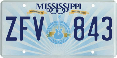 MS license plate ZFV843