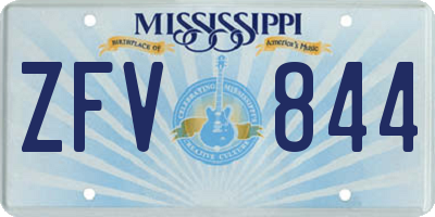 MS license plate ZFV844