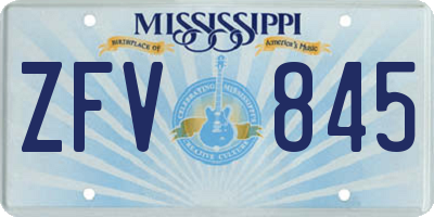 MS license plate ZFV845