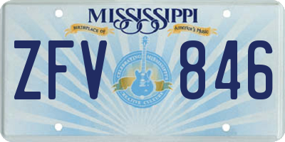 MS license plate ZFV846