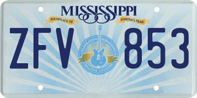 MS license plate ZFV853
