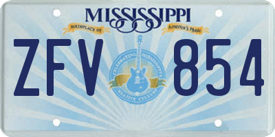 MS license plate ZFV854