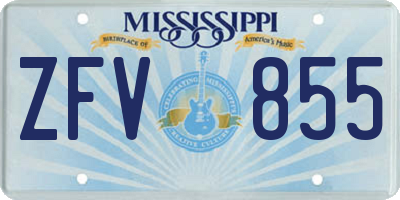 MS license plate ZFV855
