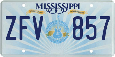 MS license plate ZFV857