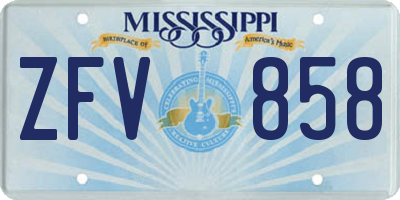 MS license plate ZFV858