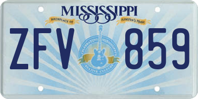 MS license plate ZFV859