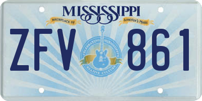 MS license plate ZFV861