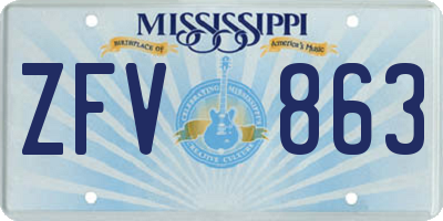 MS license plate ZFV863