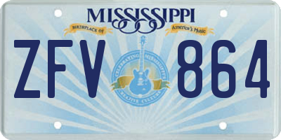 MS license plate ZFV864
