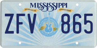 MS license plate ZFV865