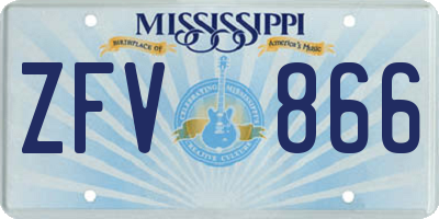 MS license plate ZFV866