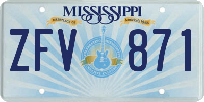 MS license plate ZFV871