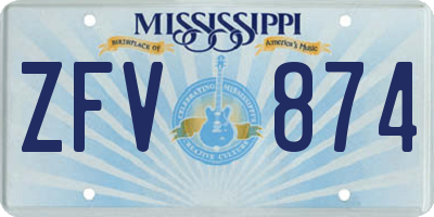 MS license plate ZFV874